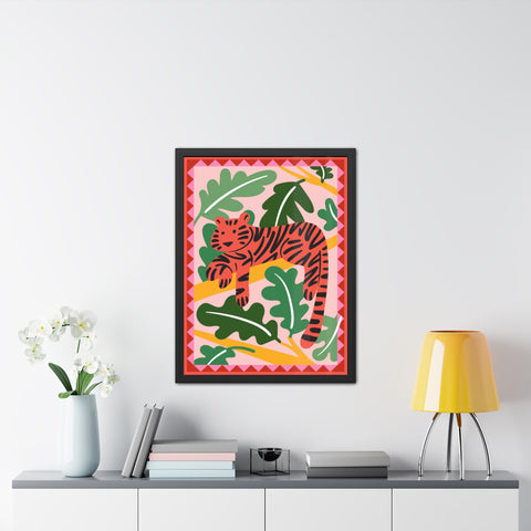 Amazon 1 - Tropical Tiger Framed Poster - Colorful Wall Art for Jungle Lovers