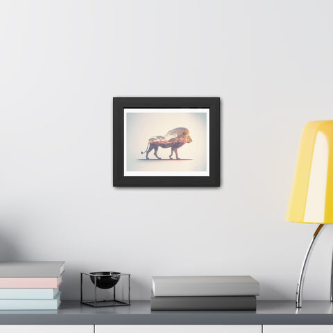 Lionscape - Majestic Lion Framed Poster - Wildlife Art for Home Decor