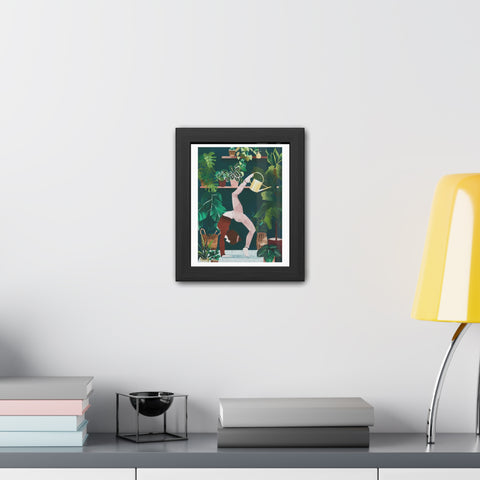 Botanical Yoga Framed Poster - Indoor Plant Decor for Peaceful Vibes