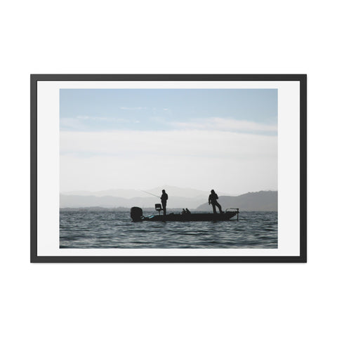 Fishing Boat - Silhouette Framed Poster - Perfect for Outdoor Enthusiasts and Home Decor