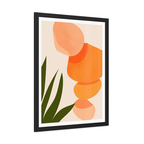 Agora 3 - Modern Abstract Framed Poster - Earthy Tones for Home Décor
