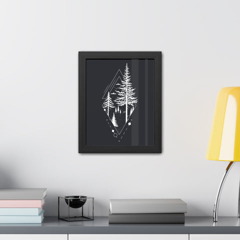 Treecraft 2 - Modern Nature Framed Poster - Geometric Forest Wall Art