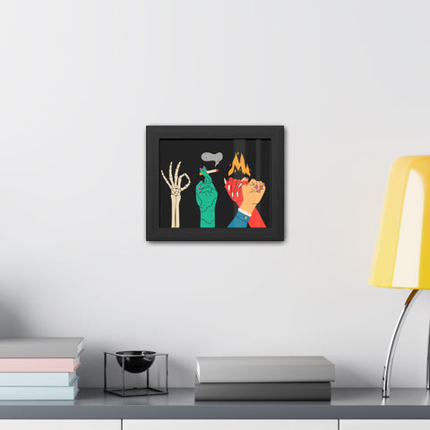 Hands Up - Bold Graphic Framed Posters - Edgy Art for Home Decor