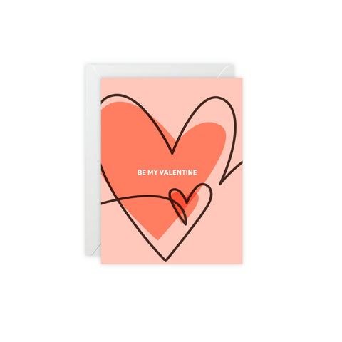 'Be My Valentine' Greeting Card - Love / Valentine Greeting Card - Illustrated, Funny, Snarky, Modern