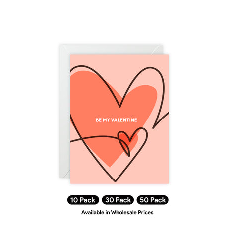 'Be My Valentine' Greeting Card - Love / Valentine Greeting Card - Illustrated, Funny, Snarky, Modern