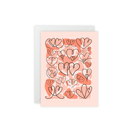 Valentine’s Hearts – Love / Valentine Greeting Card - Illustrated, Funny, Snarky, Modern
