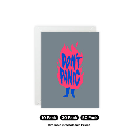 Don’t Panic Greeting Card — Motivational Greeting Card - Illustrated, Funny, Snarky, Modern
