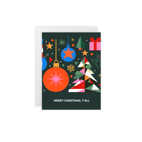 "Merry Christmas, Y'all" Holiday Greeting Card — Christmas / Holiday Greeting Card - Illustrated, Modern