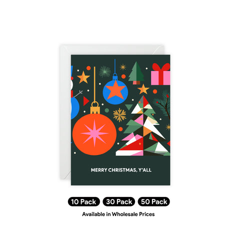 "Merry Christmas, Y'all" Holiday Greeting Card — Christmas / Holiday Greeting Card - Illustrated, Modern