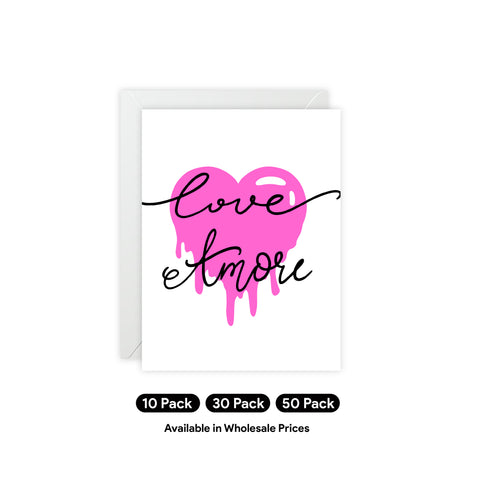 'Love è Amore' Pink Drip Heart Card — Love / Valentine Greeting Card - Illustrated, Funny, Snarky, Modern