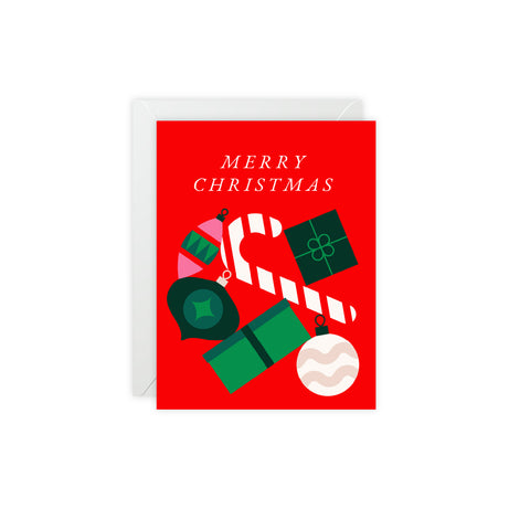 Merry Christmas Greeting Card — Christmas / Holiday Greeting Card - Illustrated, Modern