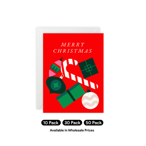 Merry Christmas Greeting Card — Christmas / Holiday Greeting Card - Illustrated, Modern