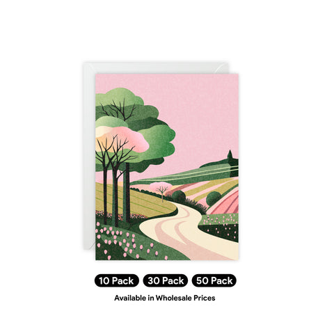 Landscape Greeting Cards — Countryside / Abstract Greeting Card - Illustrated, beautiful, any occasion