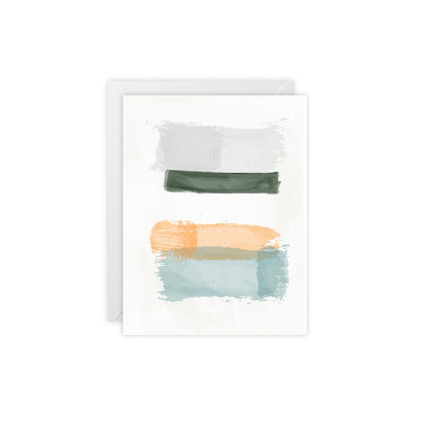 Watercolor Brushstroke Greeting Card — Abstract Greeting Card - Illustrated, Beautiful, Modern