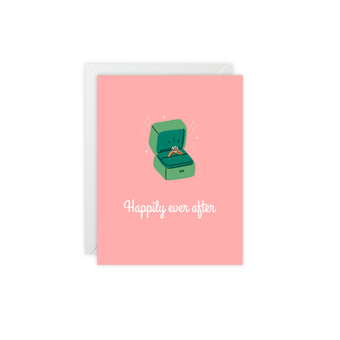 "Happily Ever After" Wedding Proposal Greeting Card — Wedding / Engagement Greeting Card - Illustrated, Funny, Snarky, Modern