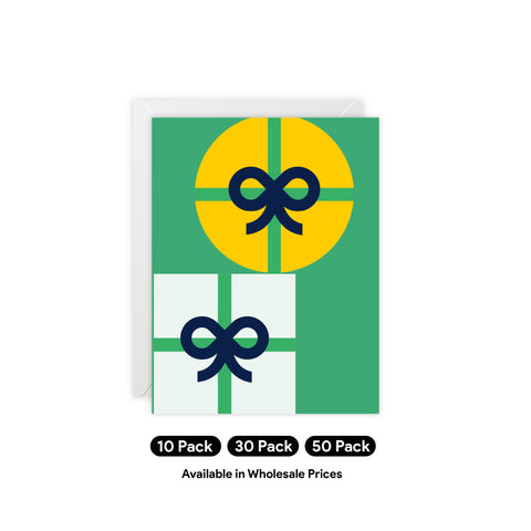 Gift Box Greeting Cards — Christmas / Holiday Greeting Card - Illustrated, Modern