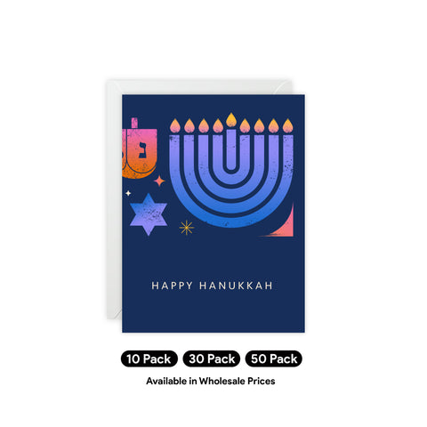 Hanukkah Greeting Card – Hanukkah / Holiday Greeting Card - Illustrated, Modern