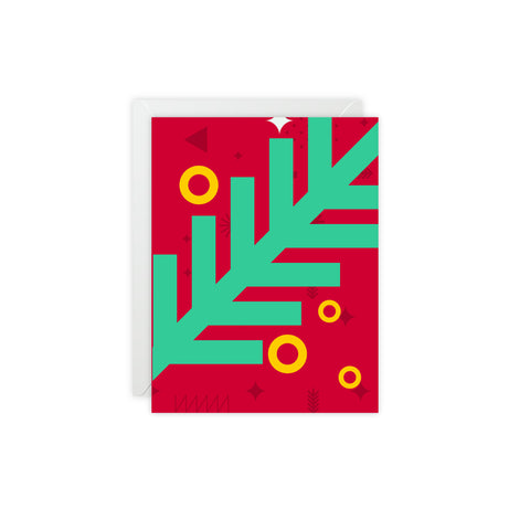 Holiday Pine Branch Greeting Card — Christmas / Holiday Greeting Card - Illustrated, Modern