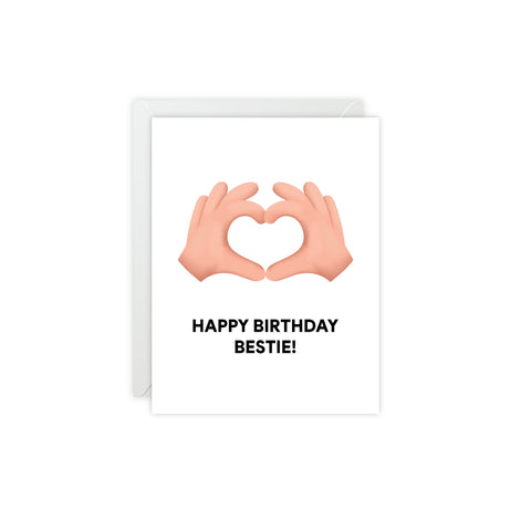Happy Birthday Bestie! Greeting Card — Birthday Greeting Card - Illustrated, Funny, Snarky, Modern
