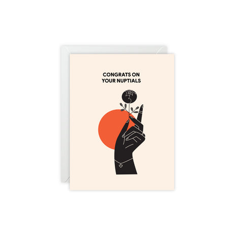 'Congrats on Your Nuptials' Greeting Card – Wedding / Engagement Greeting Card - Illustrated, Modern