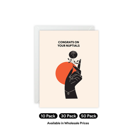 'Congrats on Your Nuptials' Greeting Card – Wedding / Engagement Greeting Card - Illustrated, Modern