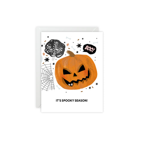 Halloween Pumpkin Greeting Card — Halloween / Holiday Greeting Card - Illustrated, Funny, Snarky, Modern