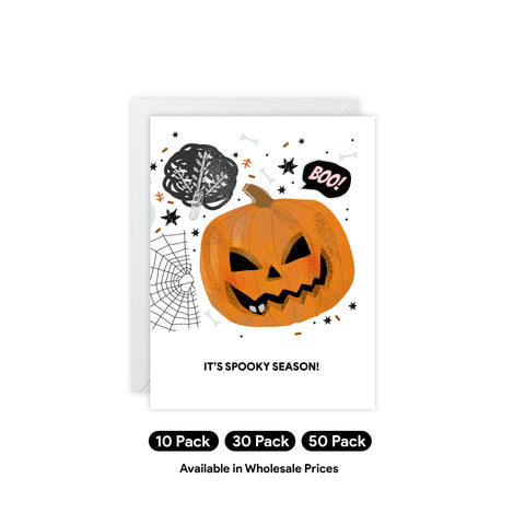 Halloween Pumpkin Greeting Card — Halloween / Holiday Greeting Card - Illustrated, Funny, Snarky, Modern