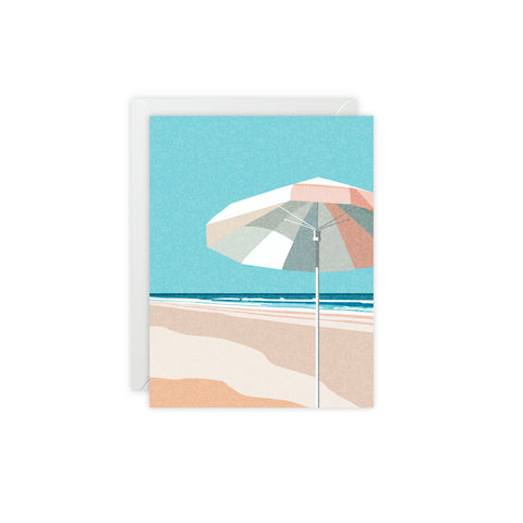 Beach Umbrella Greeting Card — Abstract Greeting Card - Illustrated, Beautiful, any occasion