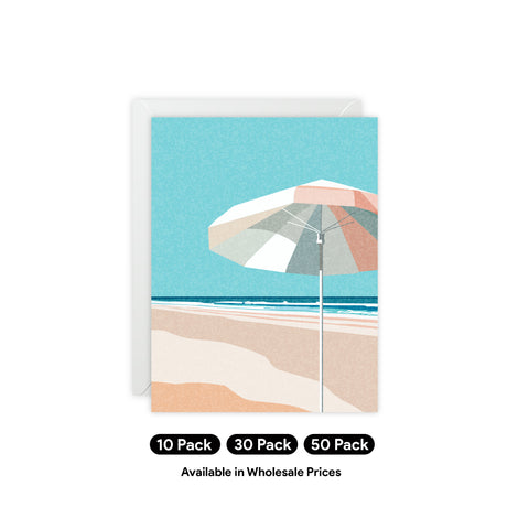 Beach Umbrella Greeting Card — Abstract Greeting Card - Illustrated, Beautiful, any occasion