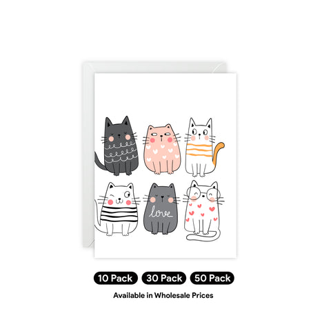 Cute Cat Blank Title (write your own) Greeting Cards — Friendship Greeting Cards - Illustrated, Funny, Snarky, Modern
