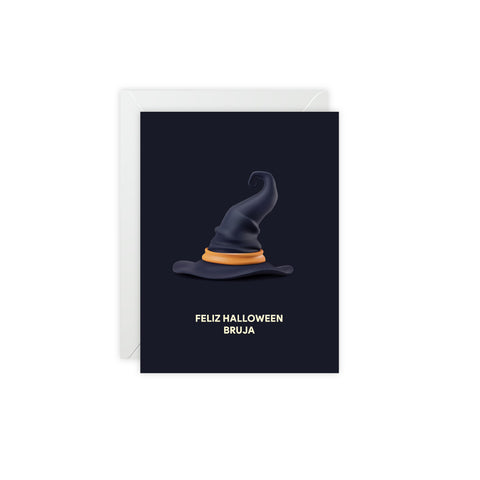 “Feliz Halloween Bruja” Halloween Greeting Card — Halloween / Holiday Greeting Card - Illustrated, Modern