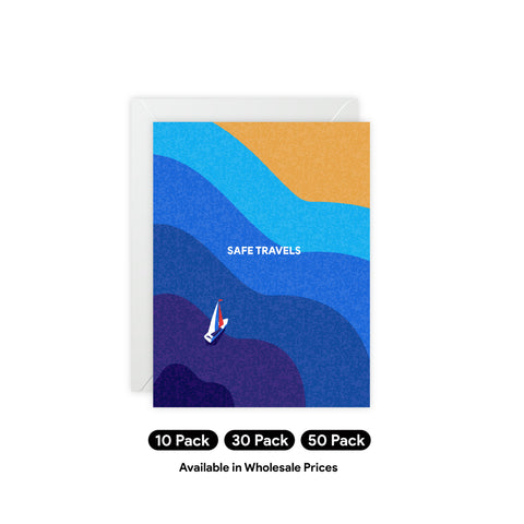 Safe Travels — Travel / Abstract Greeting Card - Illustrated, beautiful, any occasion