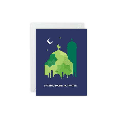 Ramadan "Fasting Mode: Activated" Greeting Card — Ramadan / Holiday Greeting Card - Illustrated, Modern