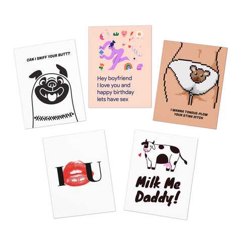 Lust n' Lovin' Cards Set - 5-Pack Variety Greeting Cards Set