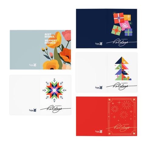 Happy Holidays 5-Pack Variety Greeting Cards Set