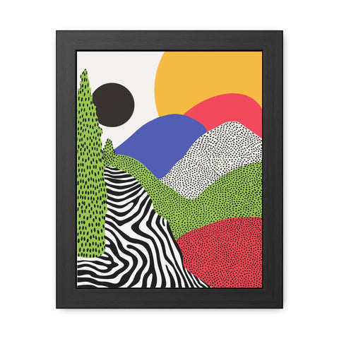 Cristobal 4 - Colorful Landscape Framed Poster - Modern Wall Art for Home Decor