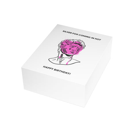 Silver Fox Birthday Greeting Card — Birthday Greeting Card - Illustrated, Funny, Snarky, Modern