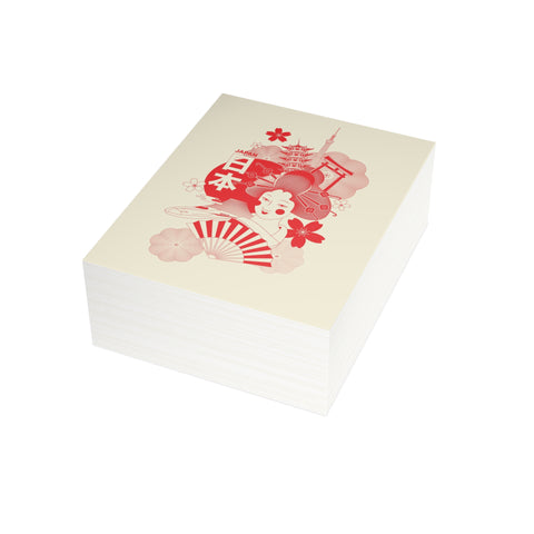 Japanese Geisha Greeting Card — Abstract / Japan Greeting Card - Illustrated, Beautiful, any occasion