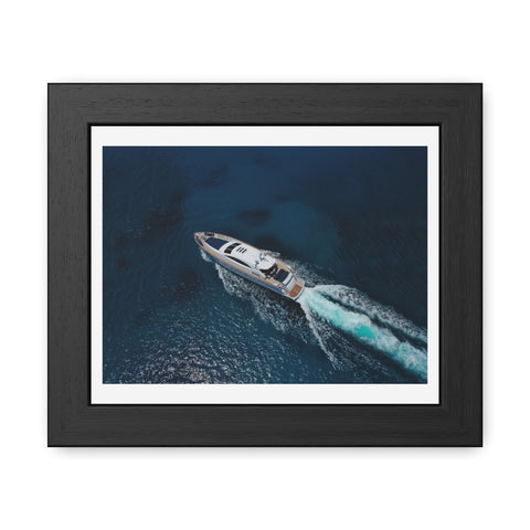 In the water - Nautical Framed Poster - Luxury Yacht at Sea Wall Art
