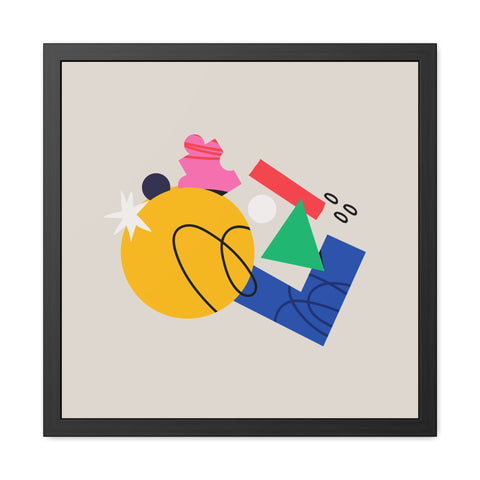 Cluster 2 - Abstract Geometric Framed Poster - Colorful Modern Art for Home Decor