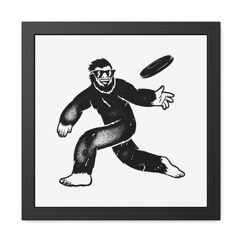 Frisbee - Cool Sasquatch Framed Poster - Fun Wall Art for Outdoorsy Decor