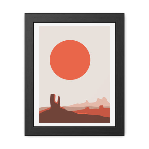 Desert Sun 3 - Desert Sunset Framed Poster - Minimalist Wall Art for Home Decor