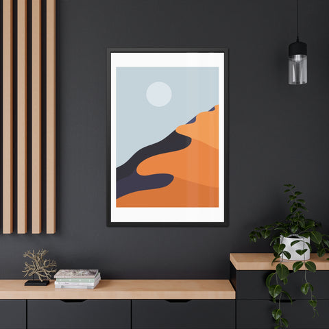 Desert Sun 1 - Modern Desert Landscape Framed Poster - Minimalist Art for Home Decor