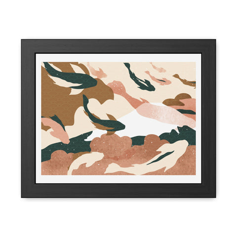 Koi Wind 1 - Abstract Fish Framed Poster - Nature-Inspired Wall Art for Home Decor