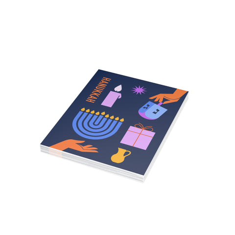 Hanukkah Icons Greeting Card — Hanukkah Holiday Greeting Card - Illustrated, Modern