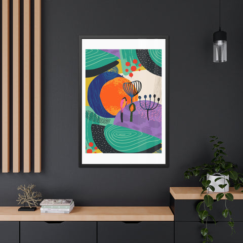 Ericsson 3 - Abstract Framed Poster - Colorful Contemporary Wall Art