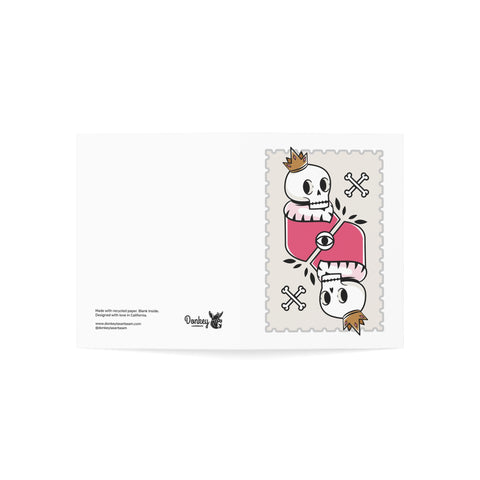 Gothic Skull & Heart Greeting Card — Valentine Greeting Card - Illustrated, Funny, Snarky, Modern