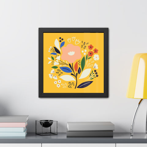 Bloom 1 - Bright Floral Framed Poster - Cheerful Wall Art for Home Decor