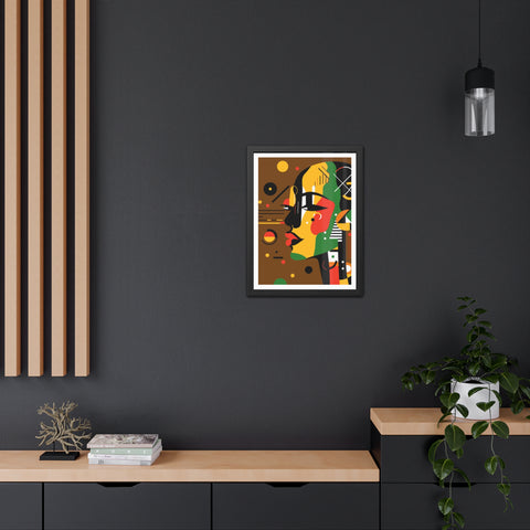 Africa 4 - Modern Framed Art Poster - Colorful Abstract Portrait