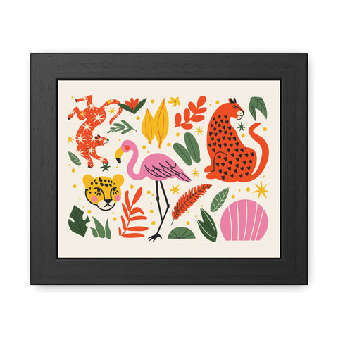 In the wild 2 - Colorful Jungle Framed Poster - Tropical Animal Art for Home Décor